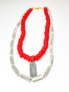 Pave Red and Black Necklace