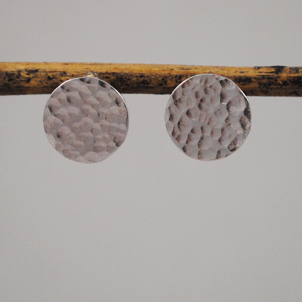 Hammered Disc Studs - gold-filled