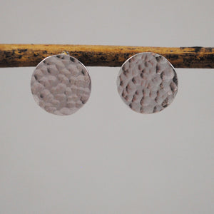 Hammered Disc Studs - gold-filled