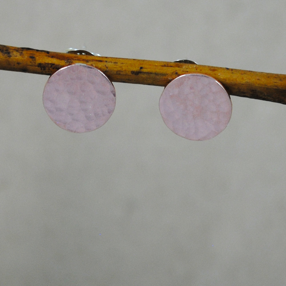 Hammered Disc Studs - rose gold-filled