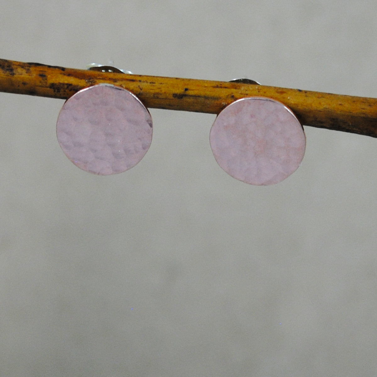Hammered Disc Studs - rose gold-filled