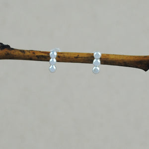 Mini Beaded Studs - sterling