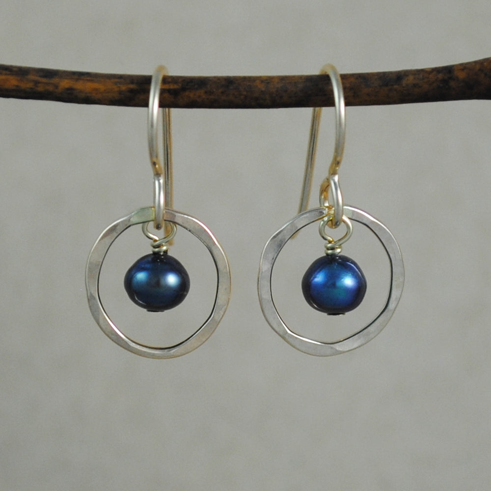 Pearl Halo Earrings - gold-filled