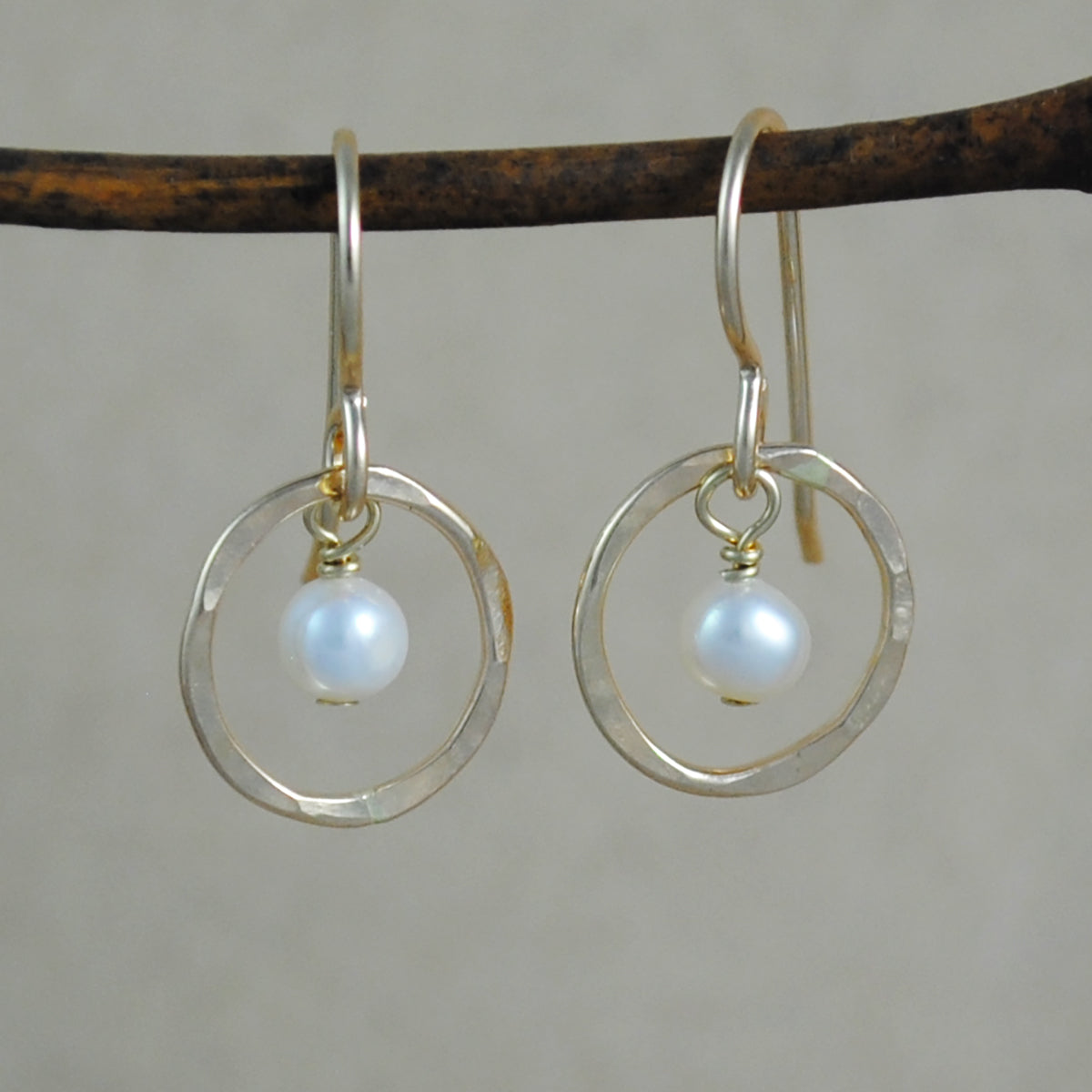 Pearl Halo Earrings - gold-filled