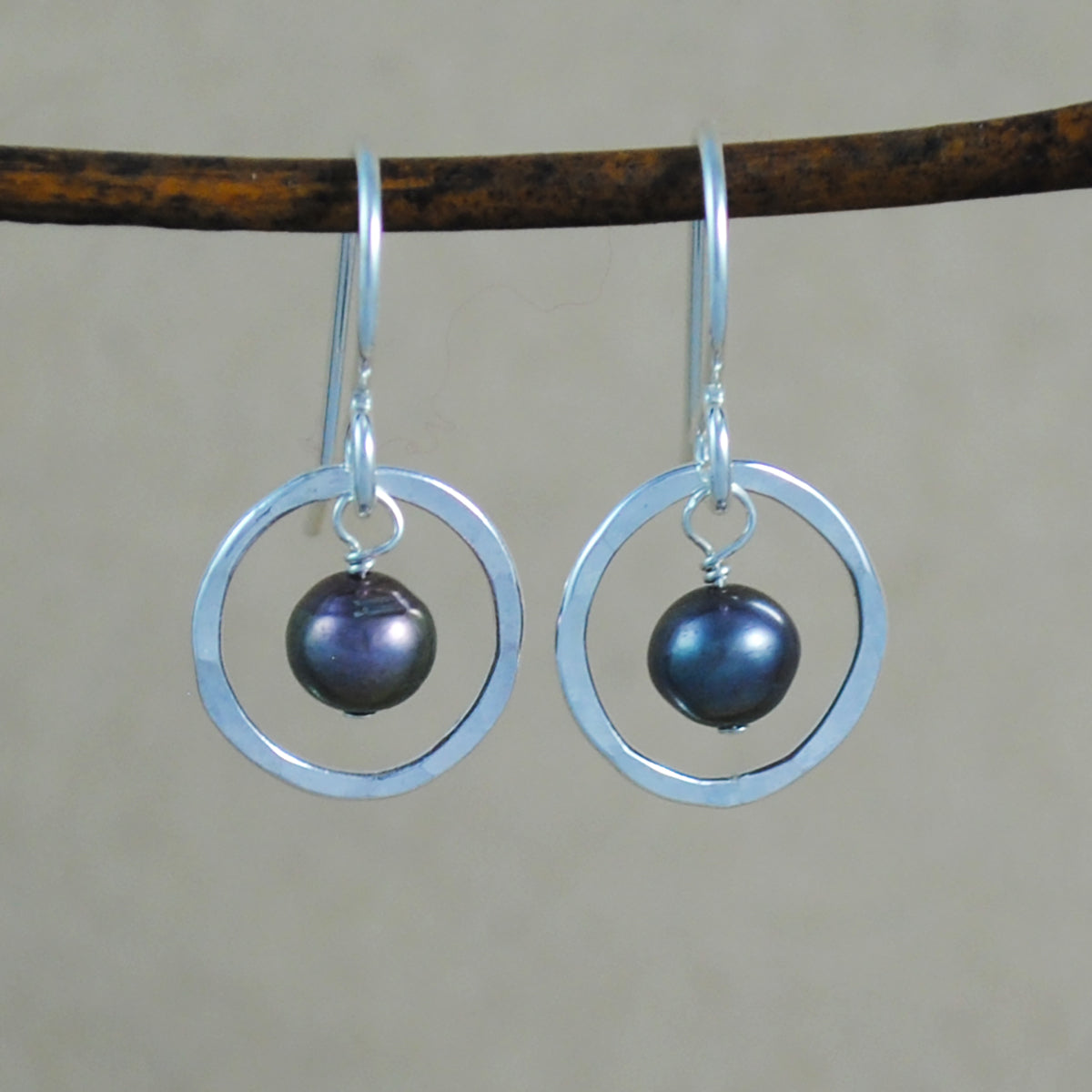 Pearl Halo Earrings - sterling silver