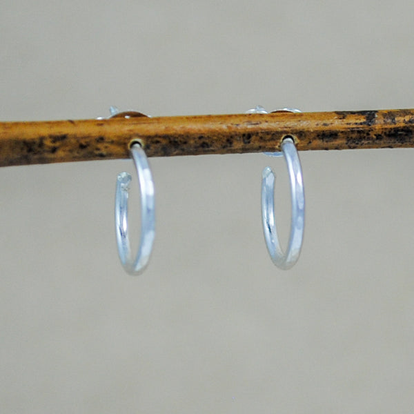 Huggie Hoop Earrings - sterling silver