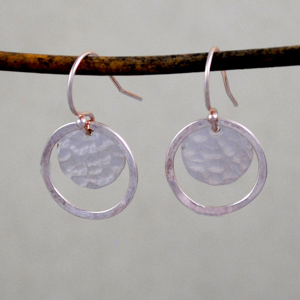Hammered Halo Earrings - gold-filled