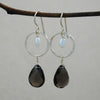 Circle with Stone and Pearl Earrings - goldfilled