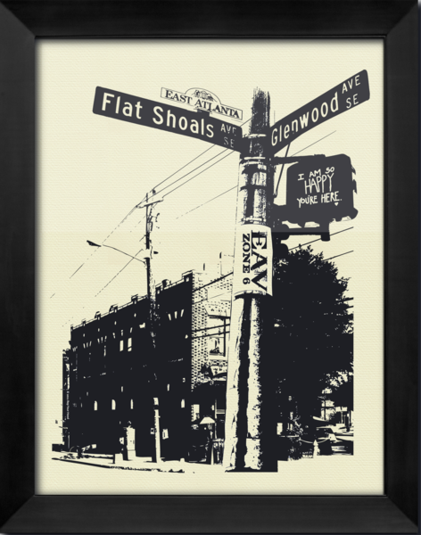 East Atlanta Happy Rep Your Hood 20x25 Screen-Printed Poster