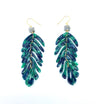 Cannes Acrylic Palm Frond Earrings - green