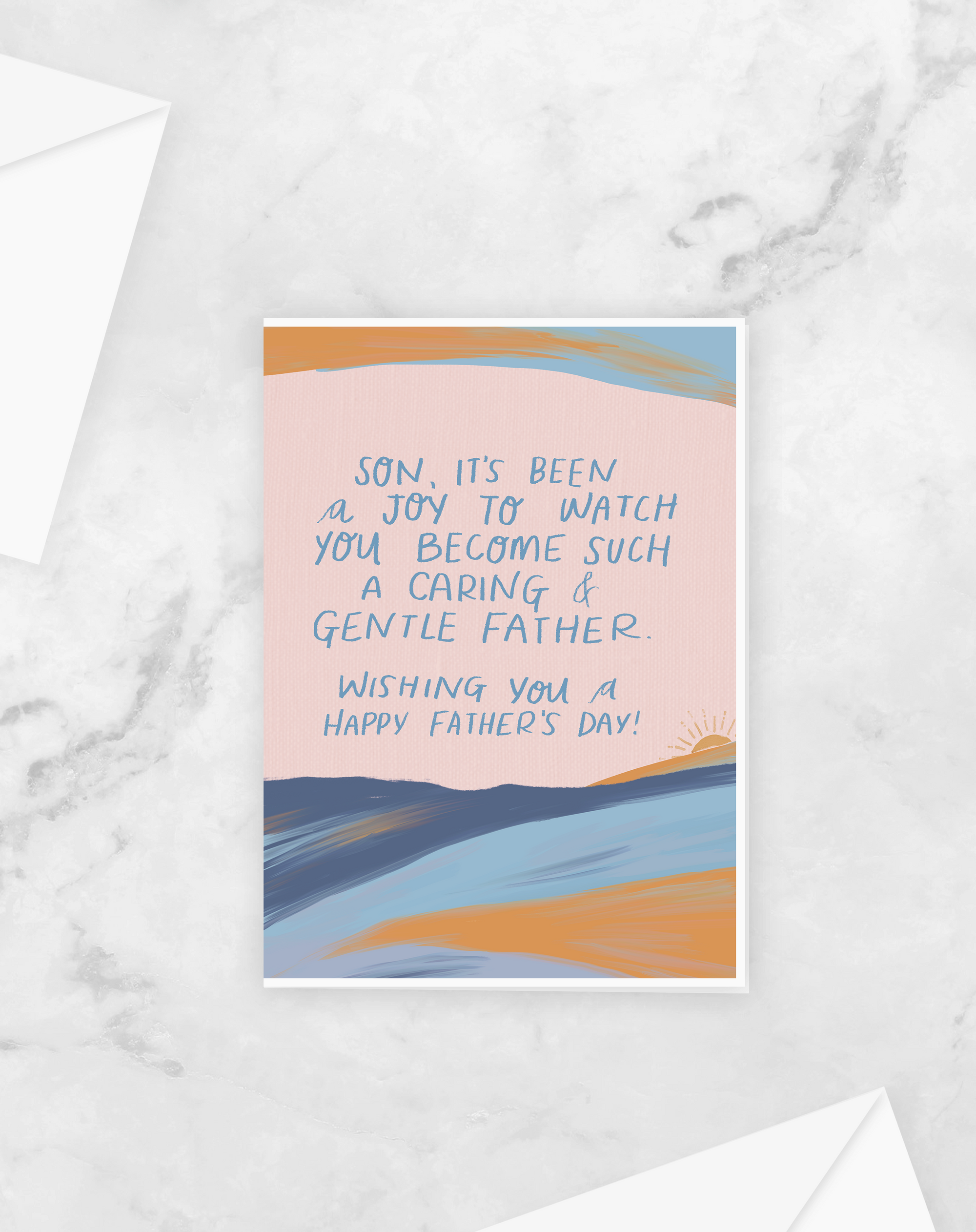 Greeting Card - Father's Day - For Son From Parents - Peach or Plum