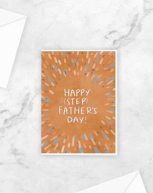 Greeting Card - Father's Day - Stepfather Stepdad - Peach or Plum