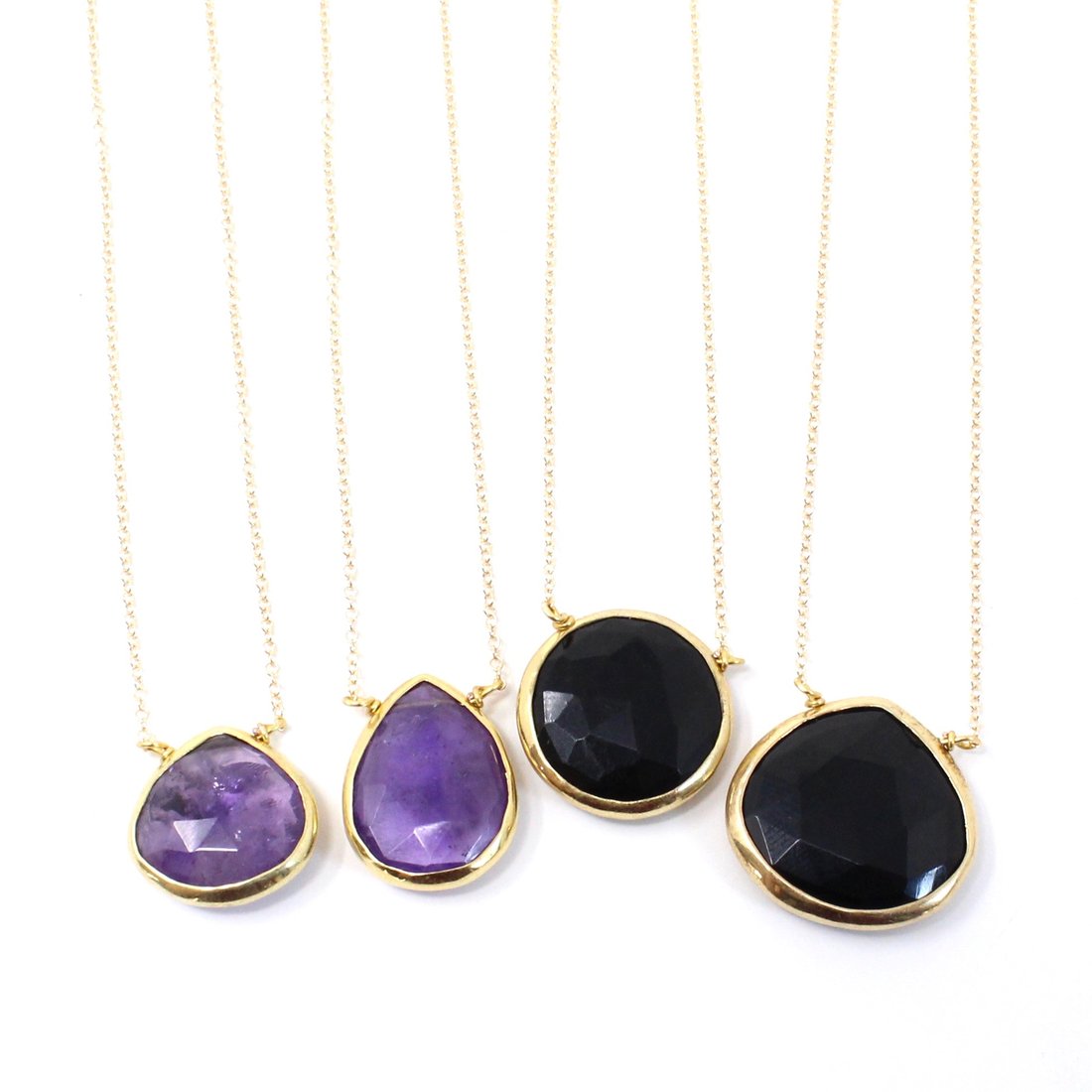Gemstone Bezel Necklaces