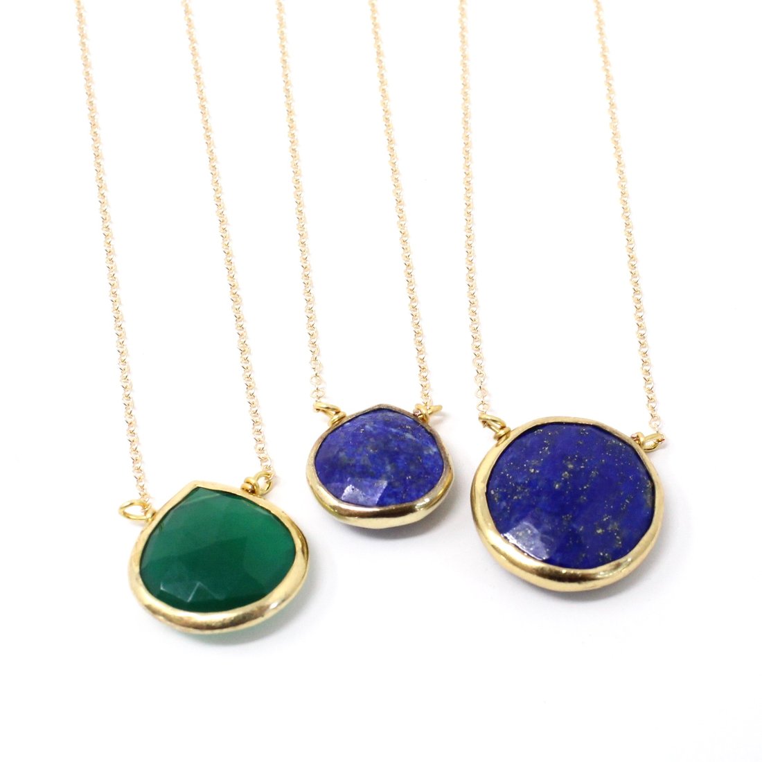 Gemstone Bezel Necklaces