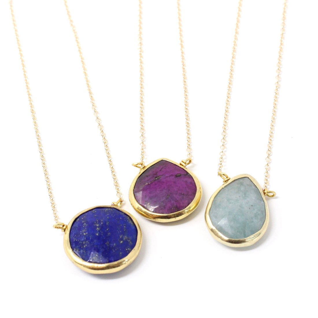 Gemstone Bezel Necklaces