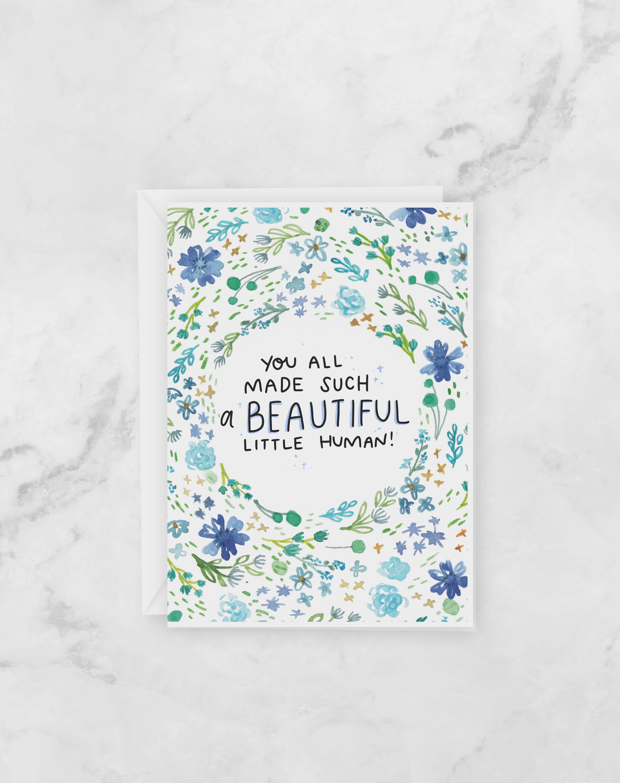 Greeting Card - New Baby - You all made a beautiful little human - Peach or Plum