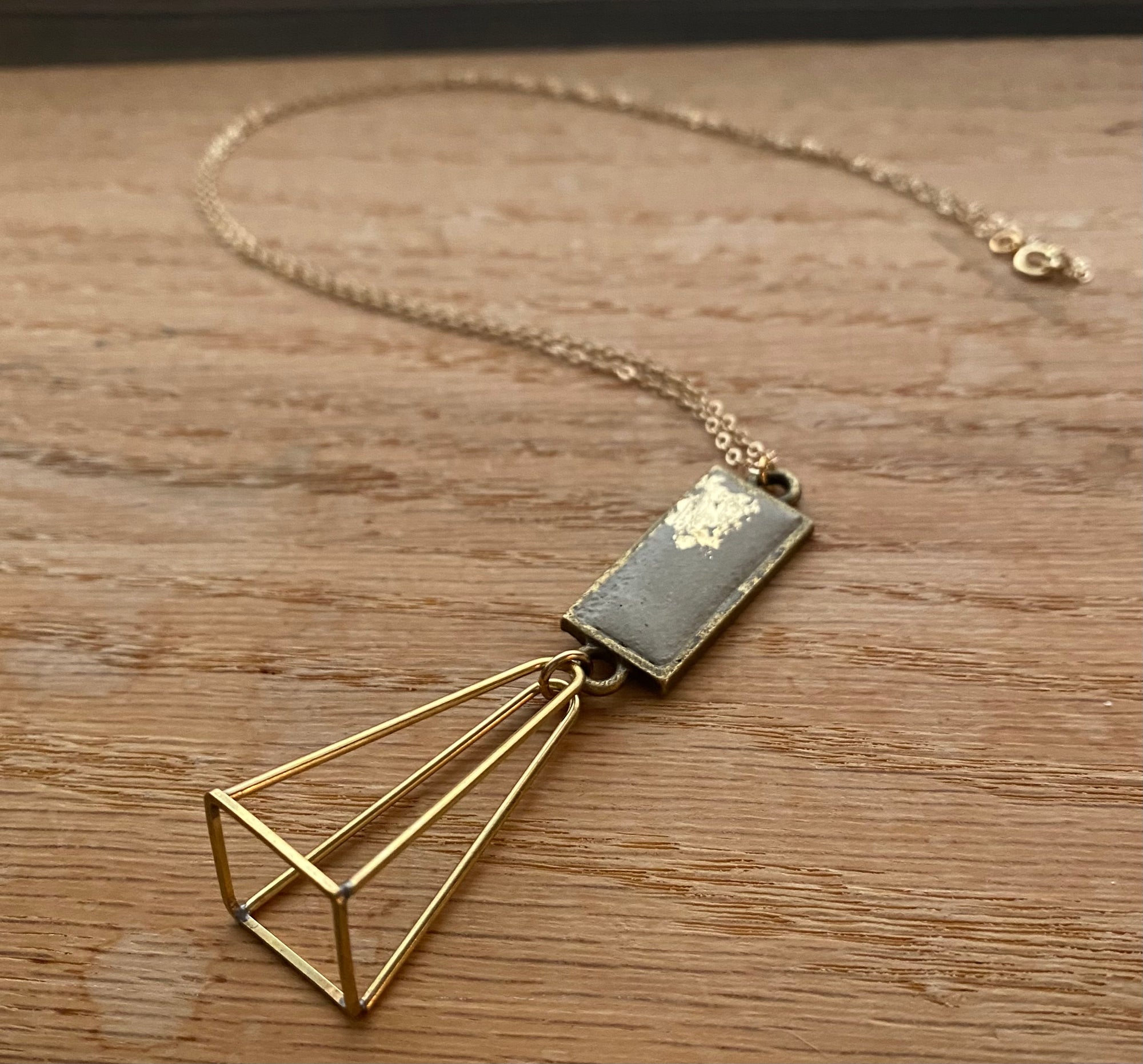 Concrete Mid Century Modern Necklace