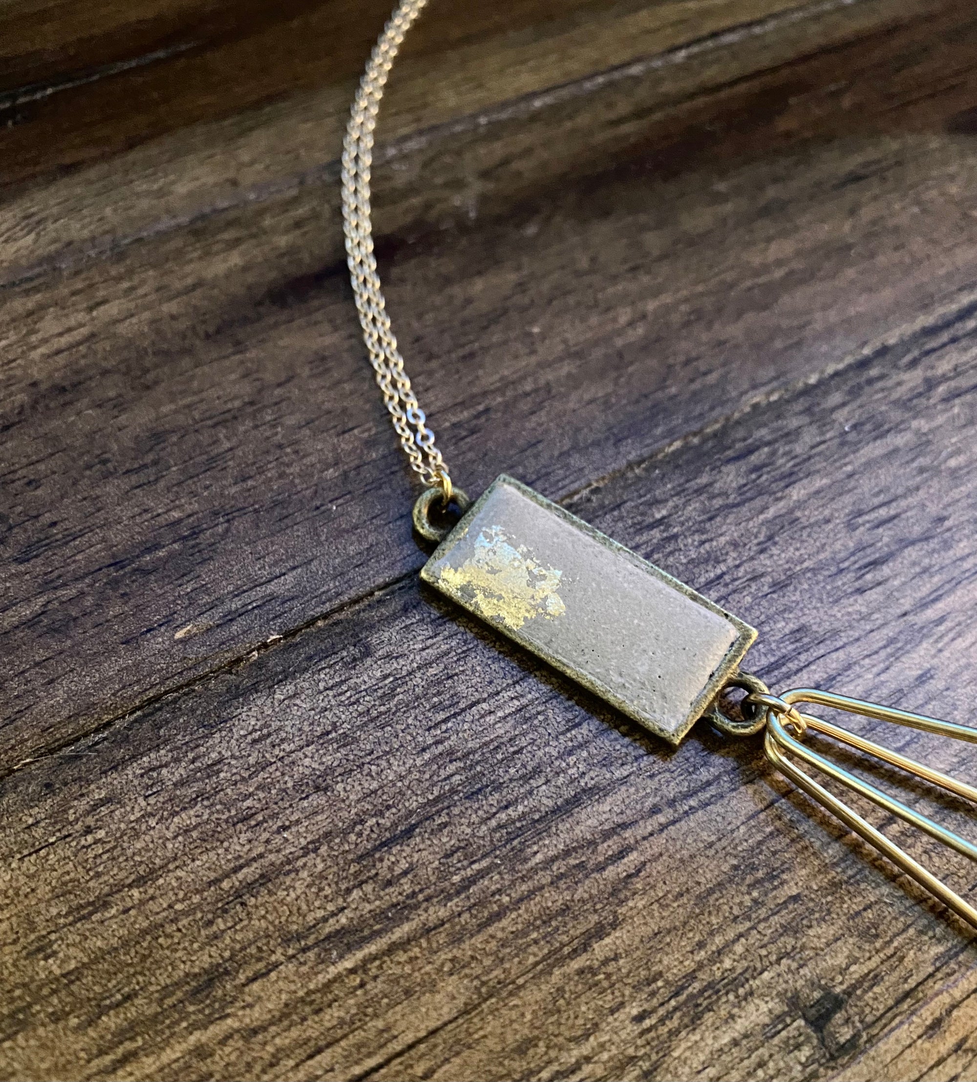 Concrete Mid Century Modern Necklace