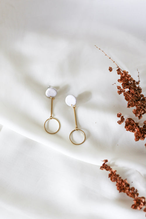 AERI DROPS - Clay and Brass Earrings