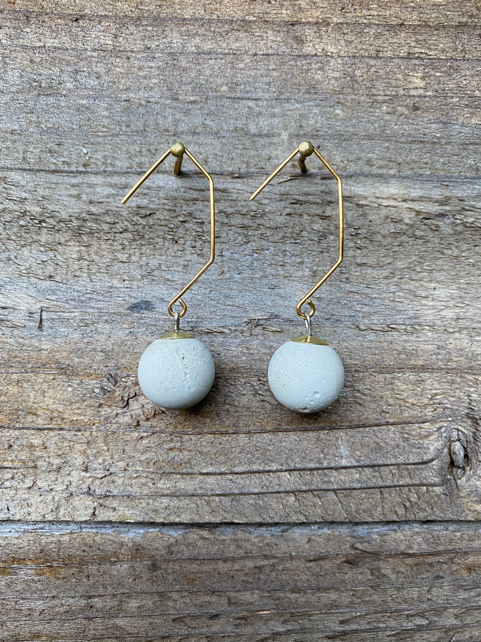 Concrete Angled Earrings