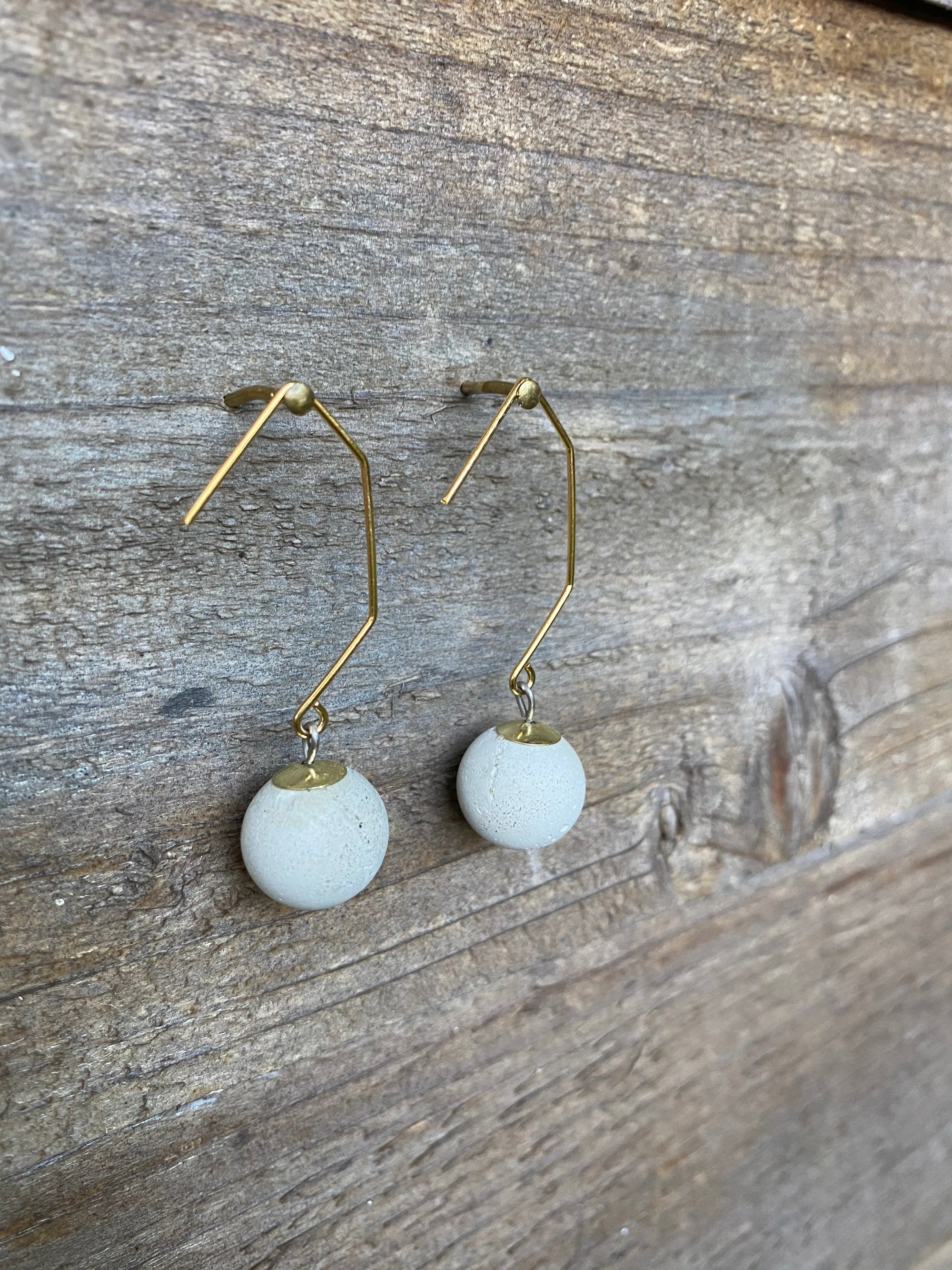 Concrete Angled Earrings