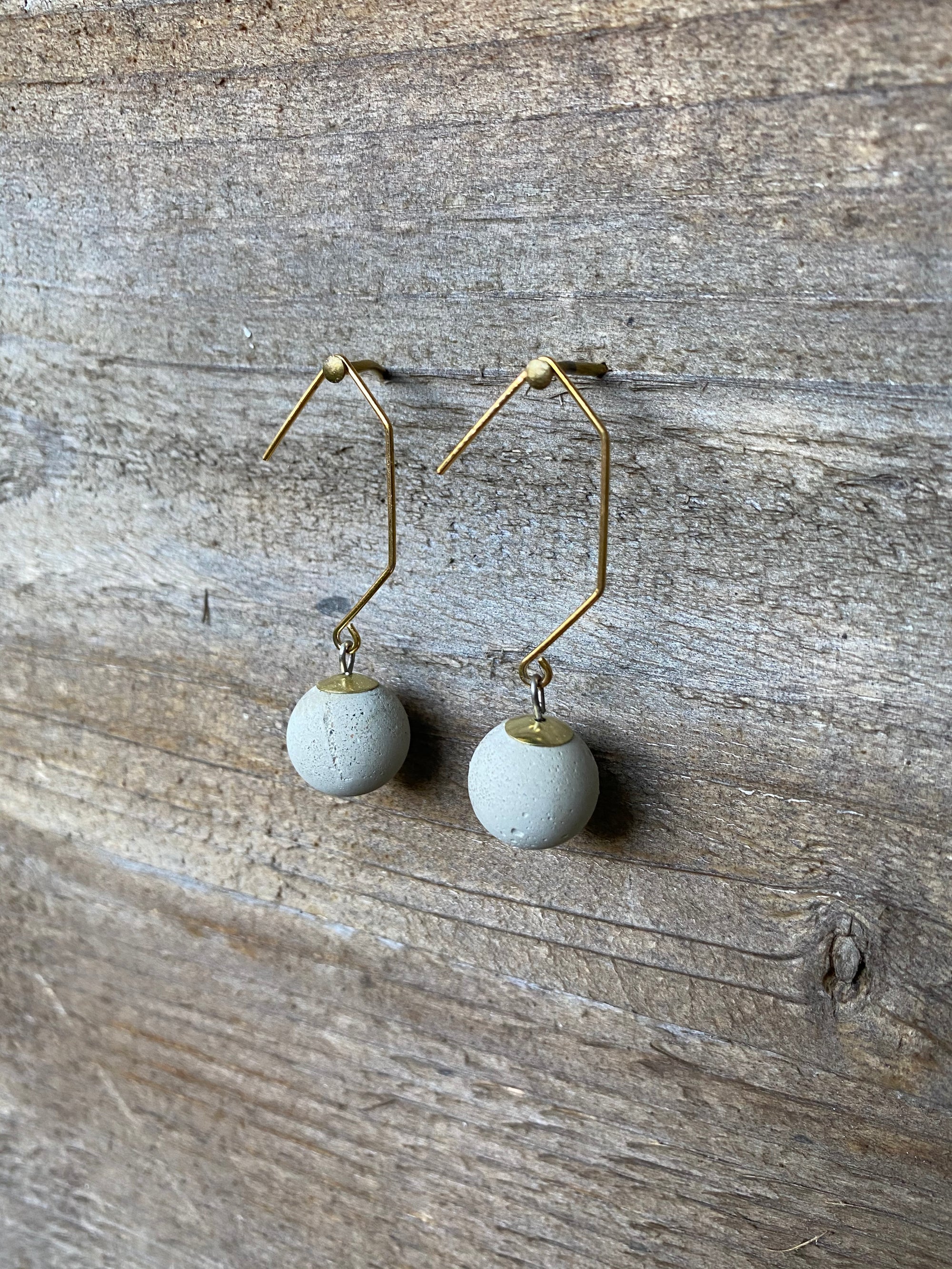 Concrete Angled Earrings