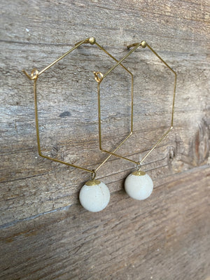 Concrete Hexagon Earrings