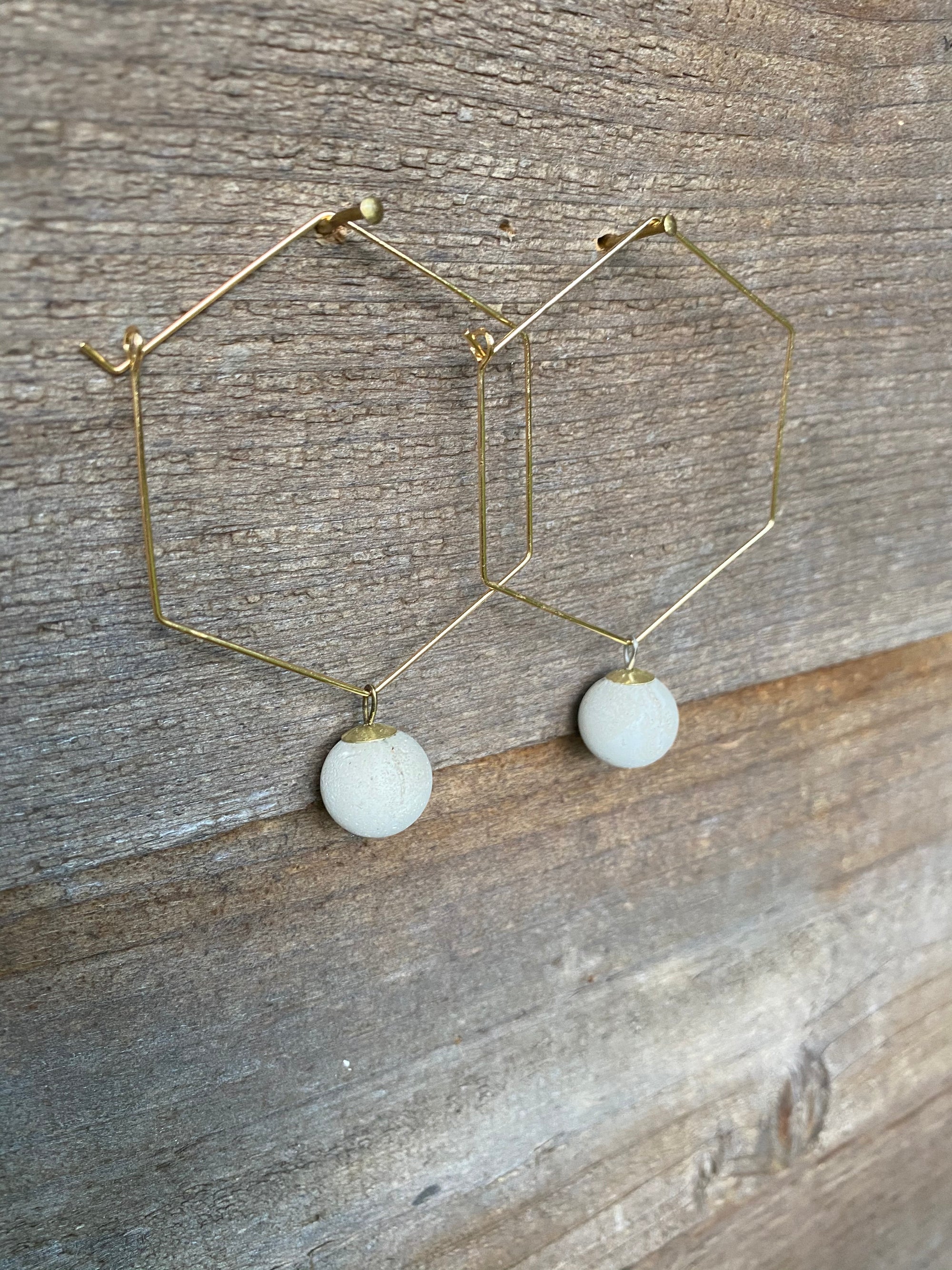 Concrete Hexagon Earrings