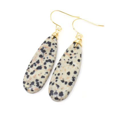 Dalmatian Jasper Teardrop Earrings