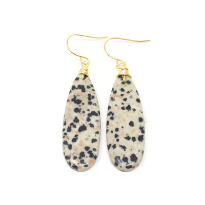 Dalmatian Jasper Teardrop Earrings
