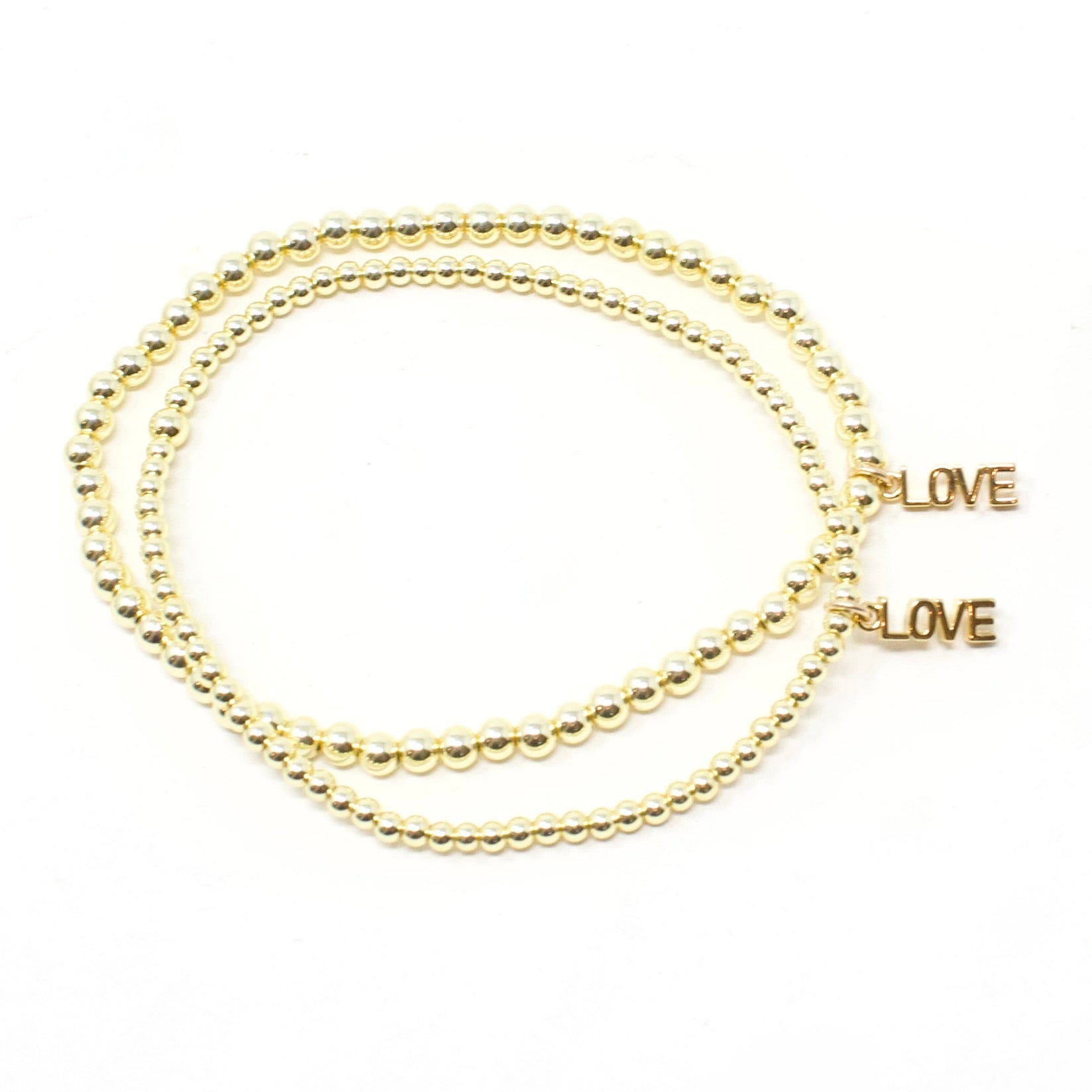 Gold Beaded Charm Bracelets