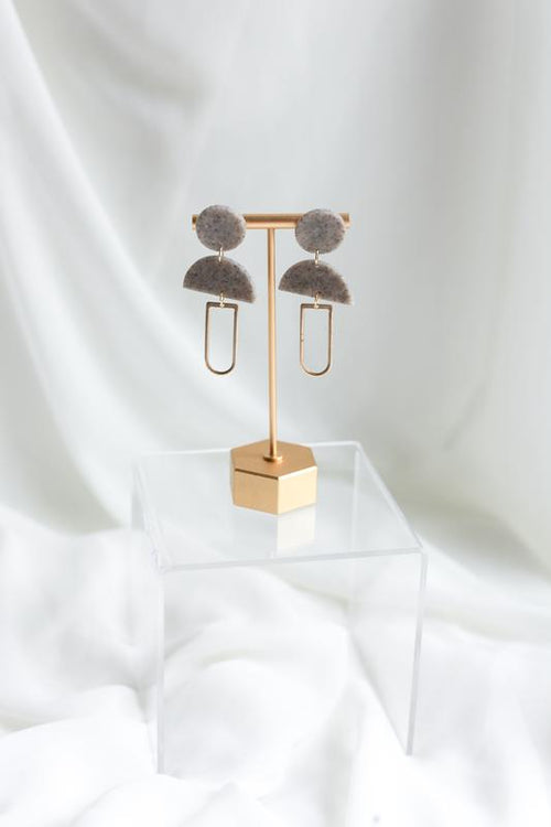 Jo - Clay and Brass Earrings