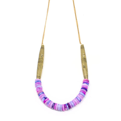 Tide Necklace - Opal African Brass