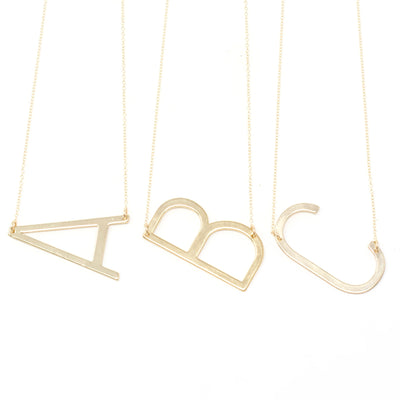 Initial Necklace - Gold Sideways