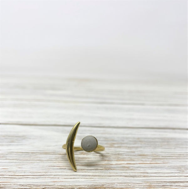 Concrete Moon Ring