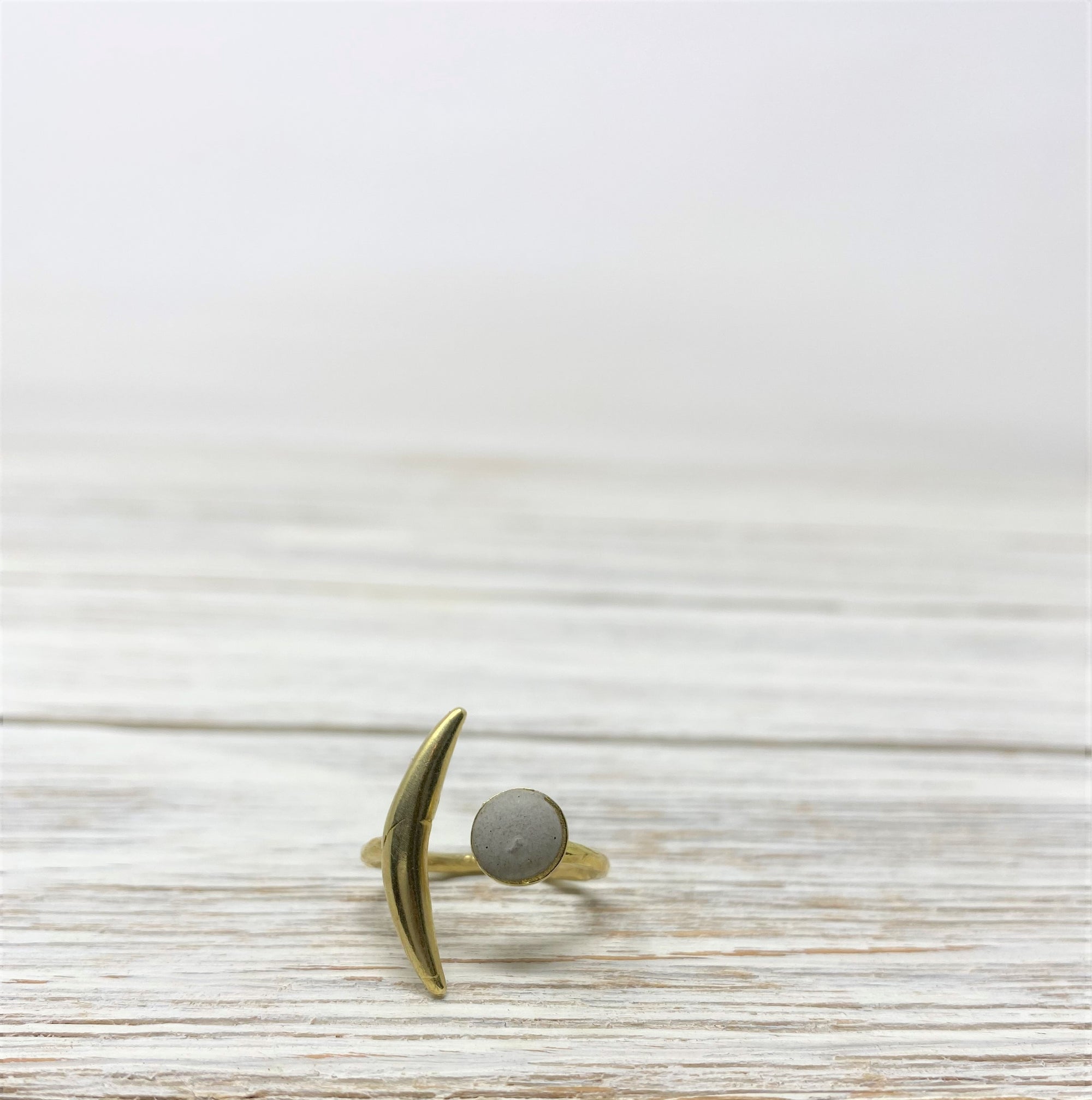 Concrete Moon Ring