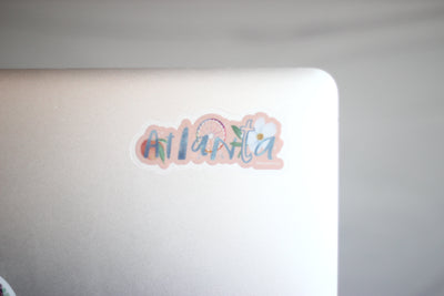 Sticker - Atlanta peach & skyline - Peach or Plum