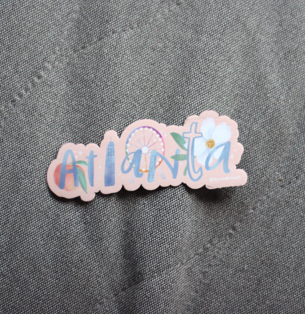 Magnet - Atlanta peach & skyline - Peach or Plum