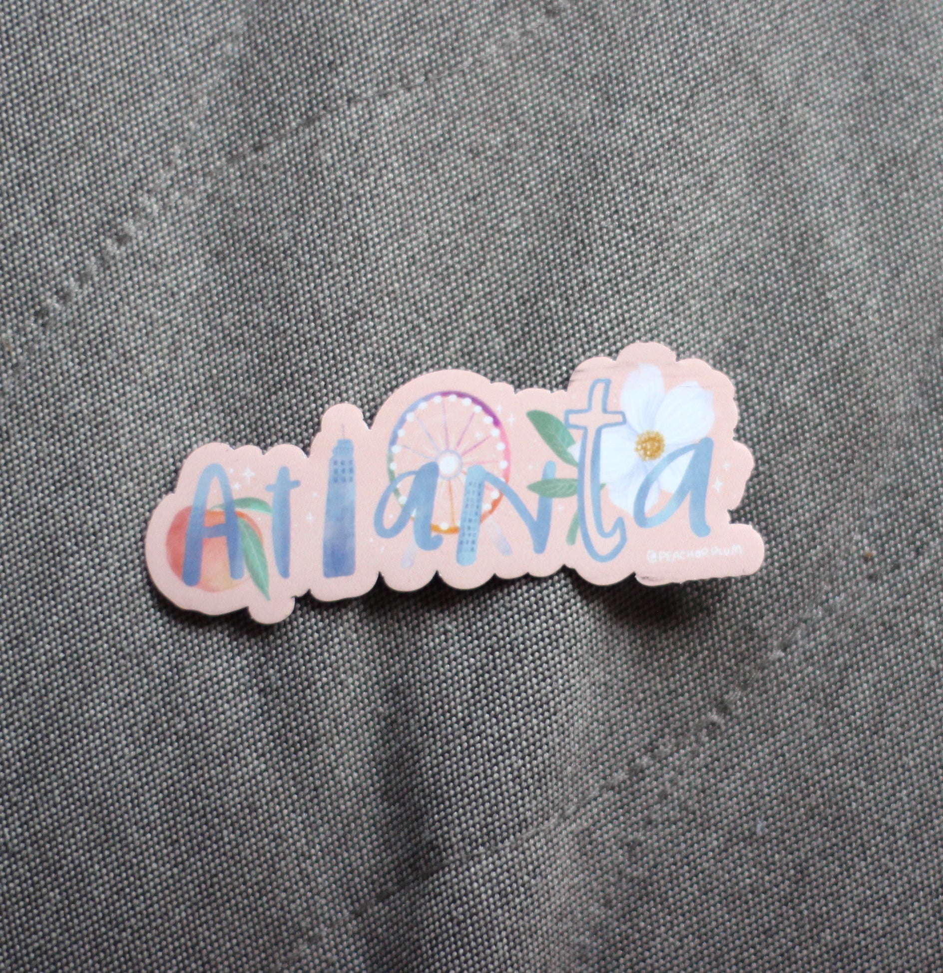 Magnet - Atlanta peach & skyline - Peach or Plum