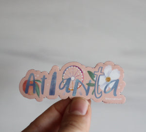 Sticker - Atlanta peach & skyline - Peach or Plum