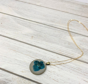 Concrete Botanical Necklace - Blue Flower