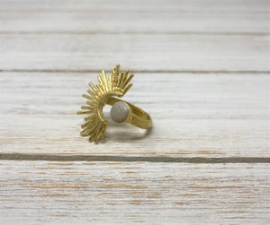 Concrete Sun Rays Ring