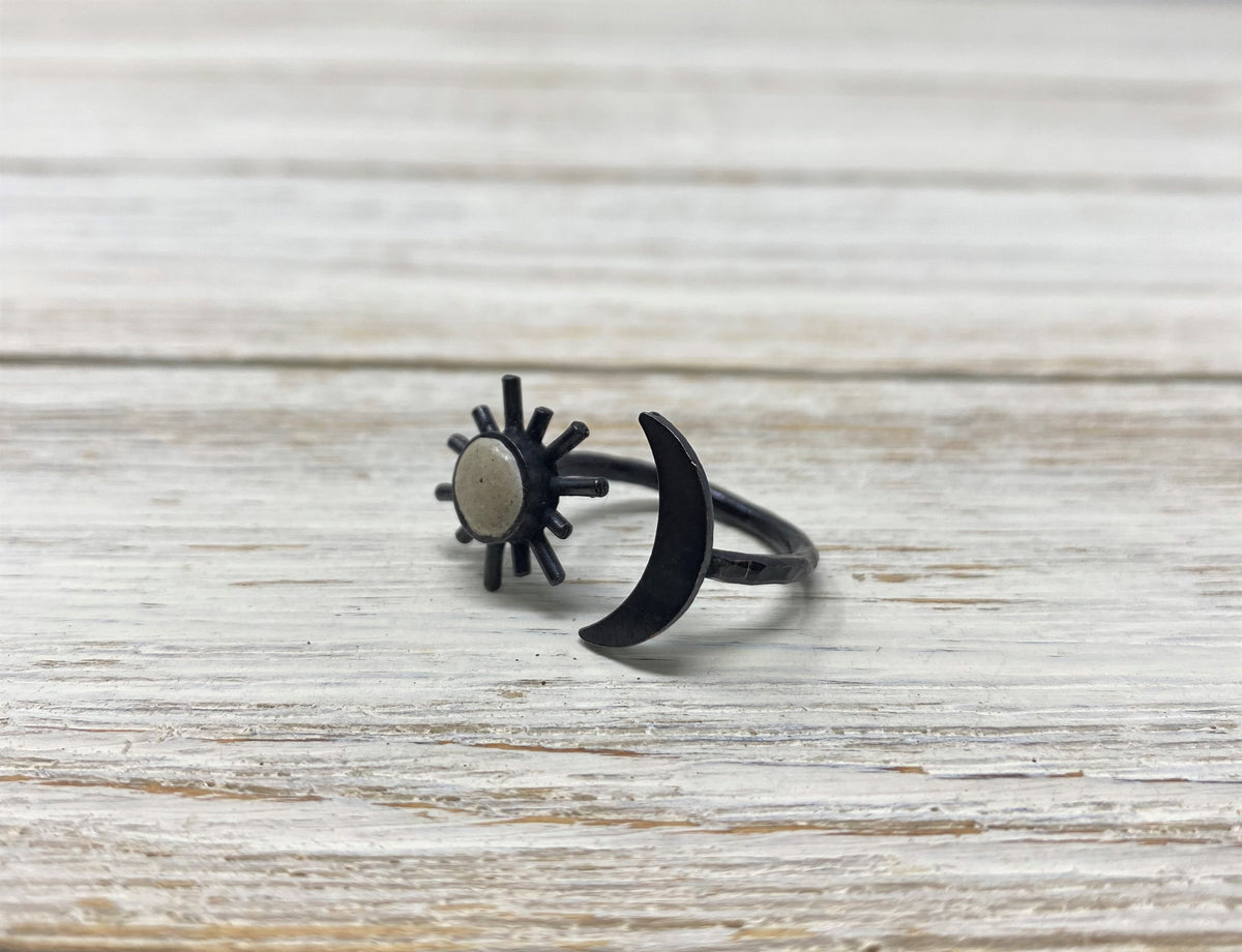 Concrete Sun and Moon Ring