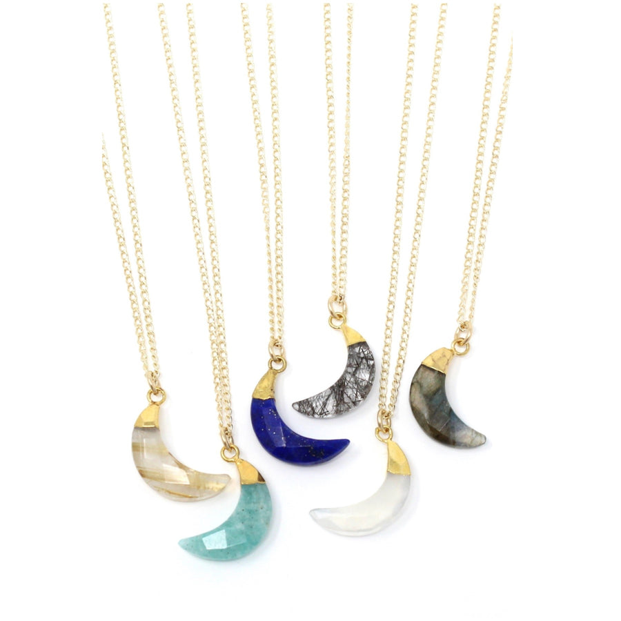 Gemstone Moon Necklace
