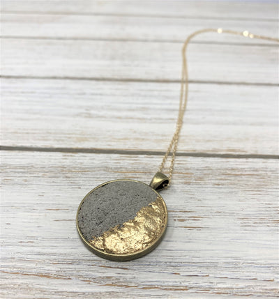 Concrete Gold Leaf Necklace