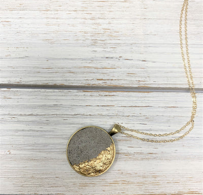 Concrete Gold Leaf Necklace