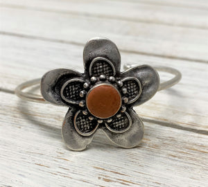 Concrete Silver Flower Bracelet II