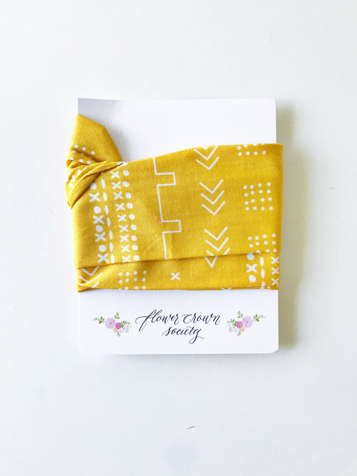 Yellow Abstract Lines Headwrap