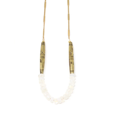 Tide Necklace - Moonstone African Brass