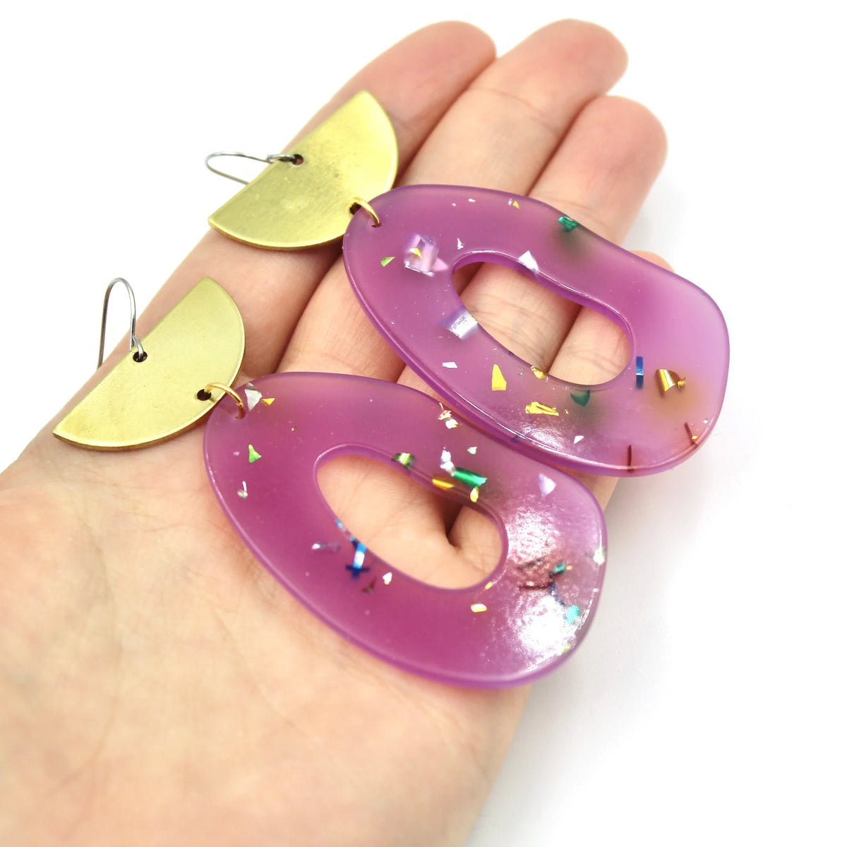 Purple Confetti Earrings